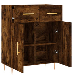 Buffet chêne fumé 69,5x34x90 cm bois d'ingénierie