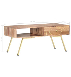 Table basse 95x50x42 cm Bois massif