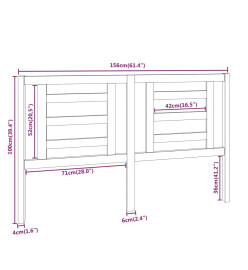 Tête de lit Blanc 156x4x100 cm Bois de pin massif