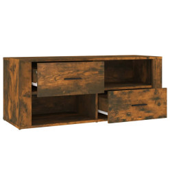 Meuble TV Chêne fumé 100x35x40 cm Bois d'ingénierie