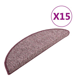 Tapis de marches d'escalier 15 pcs Violet 65x21x4 cm