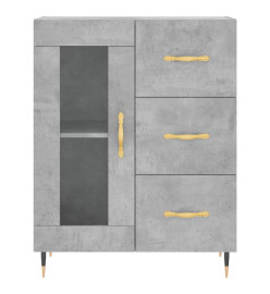 Buffet haut Gris béton 69,5x34x180 cm Bois d'ingénierie