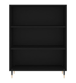 Bibliothèque noir 69,5x32,5x90 cm bois d'ingénierie