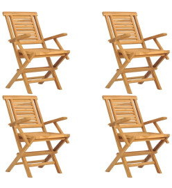 Chaises de jardin pliantes 4 pcs 56x63x90 cm bois massif teck