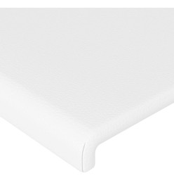 Tête de lit à LED Blanc 200x5x118/128 cm Similicuir