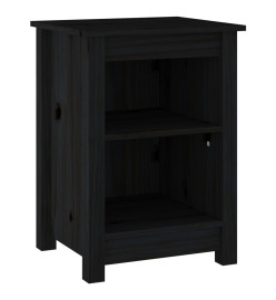 Table de chevet Noir 40x35x55 cm Bois de pin solide