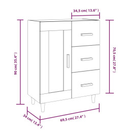 Buffet Chêne sonoma 69,5x34x90 cm Bois d'ingénierie