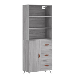 Buffet haut Sonoma gris 69,5x34x180 cm Bois d'ingénierie