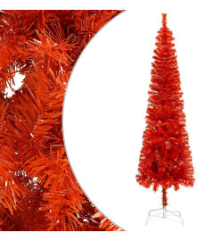 Sapin de Noël étroit Rouge 210 cm