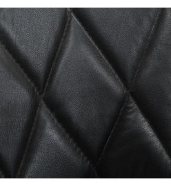 Fauteuil Noir Cuir véritable et bois de manguier massif