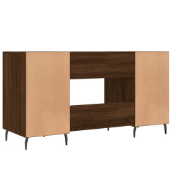 Bureau chêne marron 140x50x75 cm bois d'ingénierie