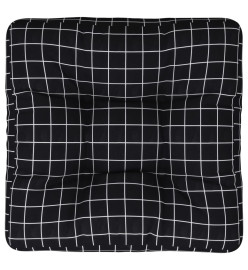 Coussin de palette motif à carreaux noir 58x58x10 cm