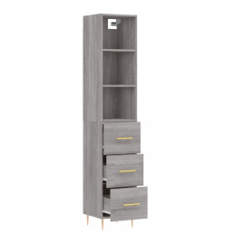 Buffet haut Sonoma gris 34,5x34x180 cm Bois d'ingénierie