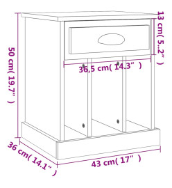 Tables de chevet 2 pcs chêne marron 43x36x50 cm