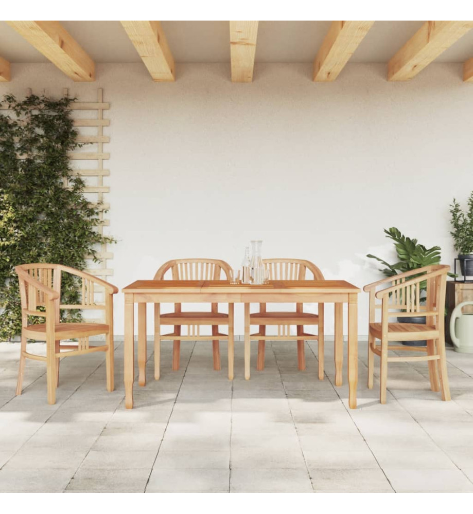 Ensemble à dîner de jardin 5 pcs Bois de teck massif