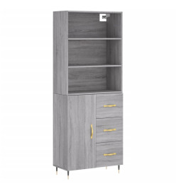 Buffet haut Sonoma gris 69,5x34x180 cm Bois d'ingénierie