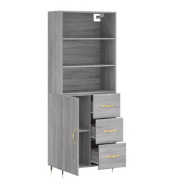 Buffet haut Sonoma gris 69,5x34x180 cm Bois d'ingénierie