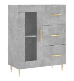 Buffet gris béton 69,5x34x90 cm bois d'ingénierie