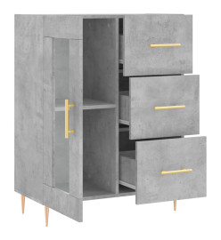 Buffet gris béton 69,5x34x90 cm bois d'ingénierie