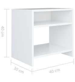 Table de chevet Blanc 40x30x40 cm Bois d'ingénierie