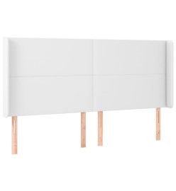 Tête de lit à LED Blanc 203x16x118/128 cm Similicuir