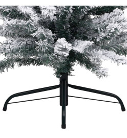 Sapin de Noël artificiel mince flocon de neige vert 180 cm PVC