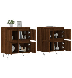 Buffets 2 pcs chêne marron bois d'ingénierie