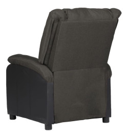 Fauteuil inclinable électrique gris foncé similicuir et tissu