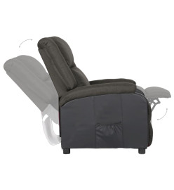 Fauteuil inclinable électrique gris foncé similicuir et tissu