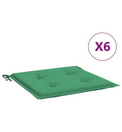 Coussins de chaise de jardin 6 pcs vert 50x50x3 cm tissu oxford