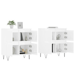 Buffets 2 pcs blanc brillant bois d'ingénierie