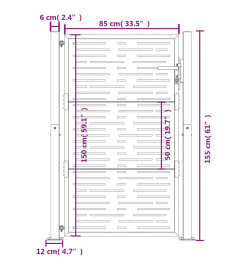 Portail de jardin 105x155 cm acier corten conception de carré