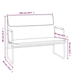 Banc Noir 100x64x80 cm Tissu