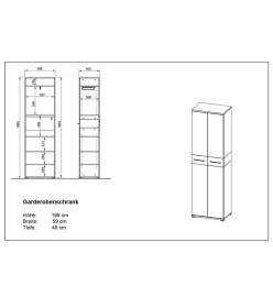 Germania Garde-robe GW-Topix Blanc et chêne