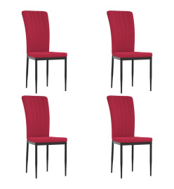 Chaises à manger lot de 4 Rouge bordeaux Velours