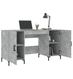 Bureau gris béton 140x50x75 cm bois d'ingénierie