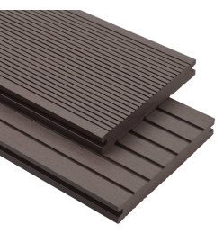 Panneaux de terrasse solides WPC 30 m² 4 m Marron foncé