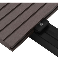 Panneaux de terrasse solides WPC 30 m² 4 m Marron foncé