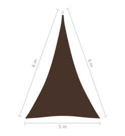 Voile de parasol Tissu Oxford triangulaire 5x6x6 m Marron