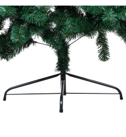 Sapin de Noël artificiel moitié avec support vert 240 cm PVC