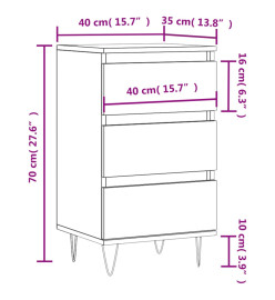 Buffet blanc 40x35x70 cm bois d’ingénierie