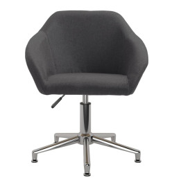 Chaise pivotante de bureau Gris foncé Tissu