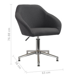 Chaise pivotante de bureau Gris foncé Tissu