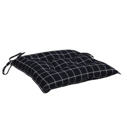 Coussins de chaise 2 pcs carreaux noir 50x50x7 cm tissu oxford