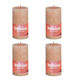 Bolsius Bougies pilier rustiques Shine 4 pcs 130x68 mm Rose brumeux