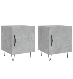 Tables de chevet 2 pcs gris béton 40x40x50 cm bois d’ingénierie