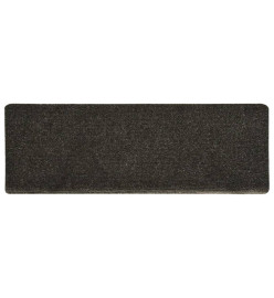 Tapis d'escalier 15 pcs Tissu aiguilleté 65x21x4 cm Gris