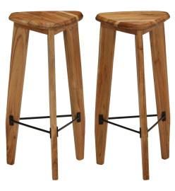 Tabourets de bar lot de 2 bois d'acacia massif