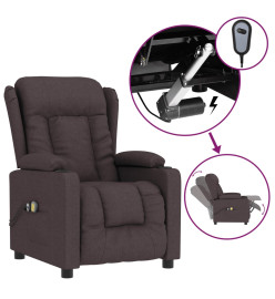 Fauteuil électrique de massage Marron foncé Tissu