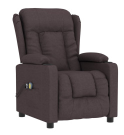 Fauteuil électrique de massage Marron foncé Tissu